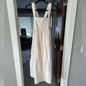 Crescent Cream criss cross midi dress